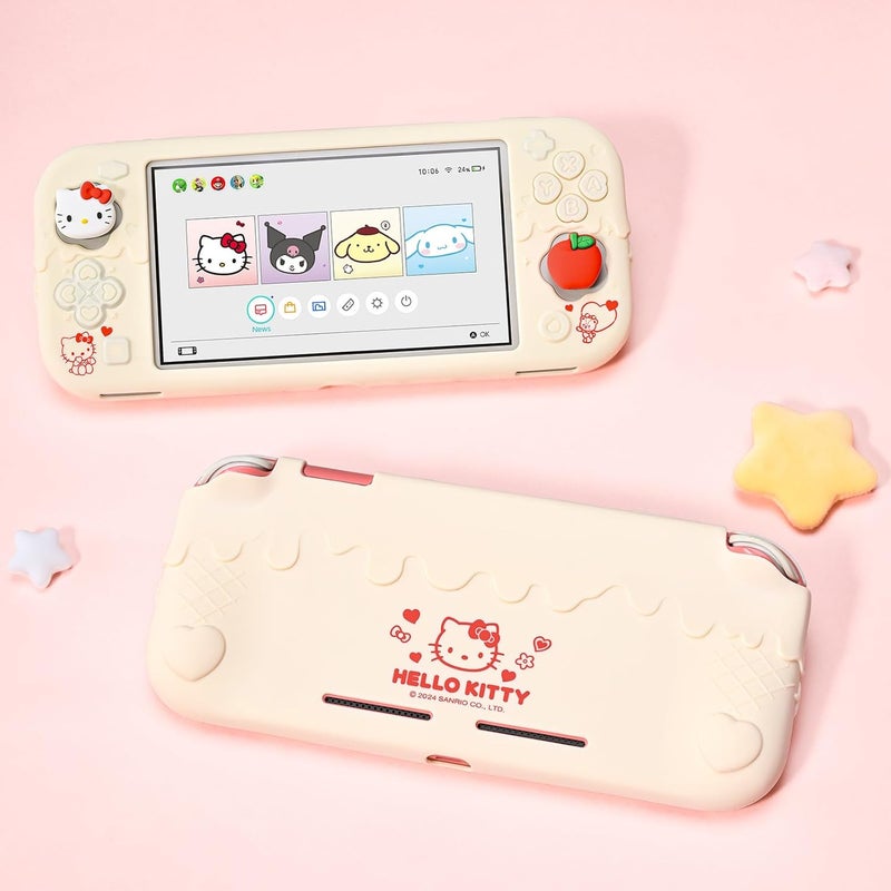 Kuitmor Switch Lite Protective Case,Soft Silicone Protective Cover Case,Anti-Scratch Protector for Switch Lite with 2 Thumb Grip Caps - HLK Off White | Soft Silicone, for Switch Lite, Off White - Image 5